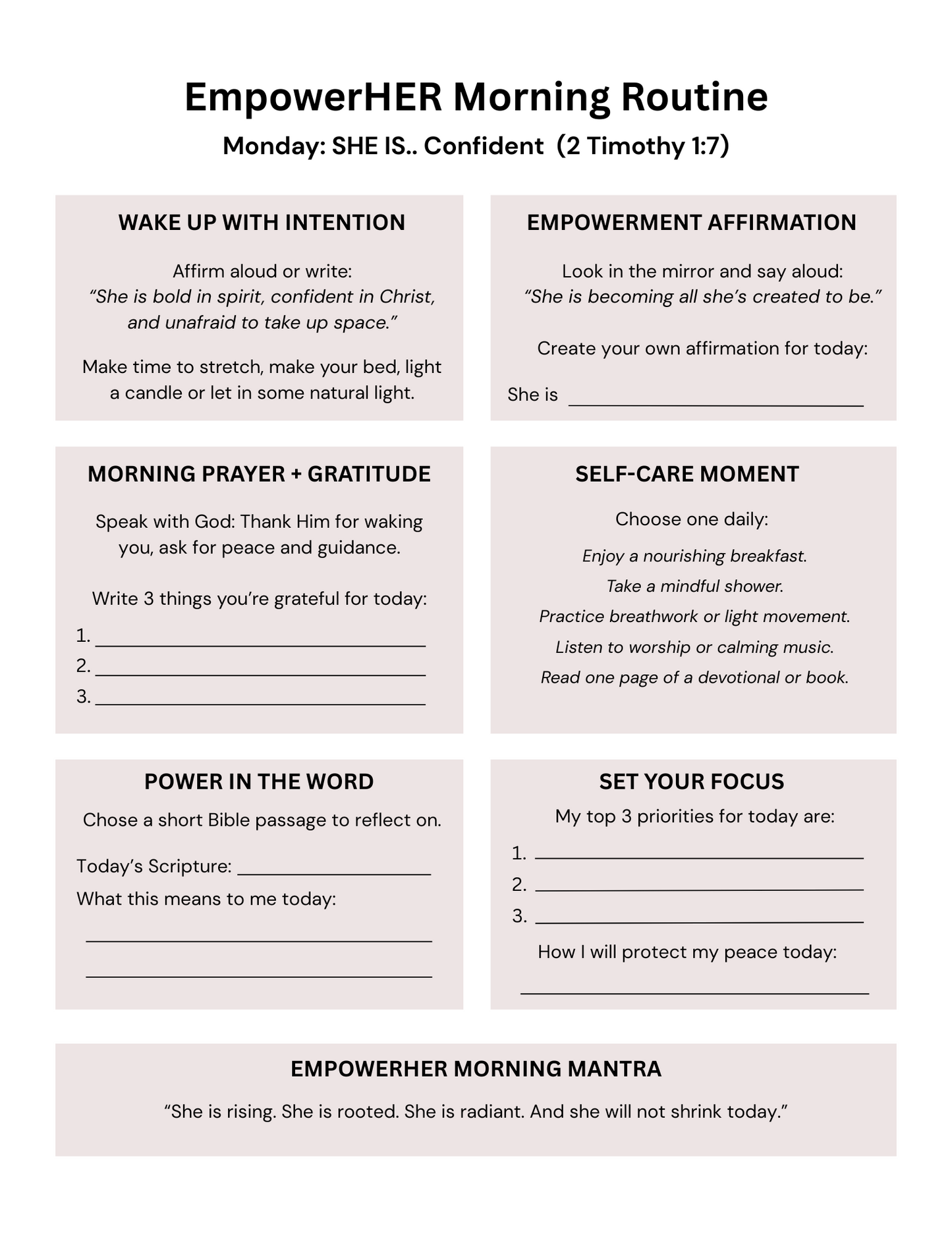 She is Series - EmpowerHER Morning Routine